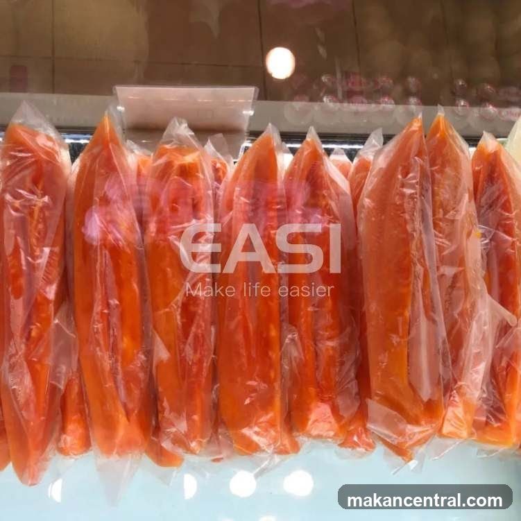 Frozen Papaya Slices Display