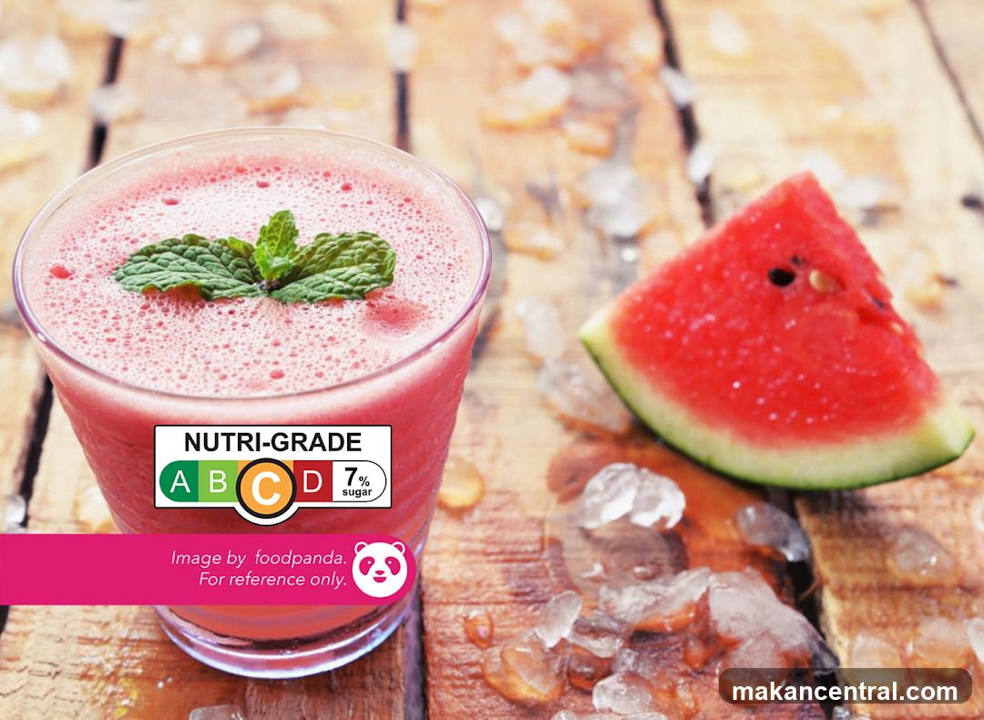 Watermelon Smoothie with Nutri-Grade Label