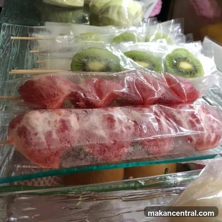 Frozen Fruit Skewers Display