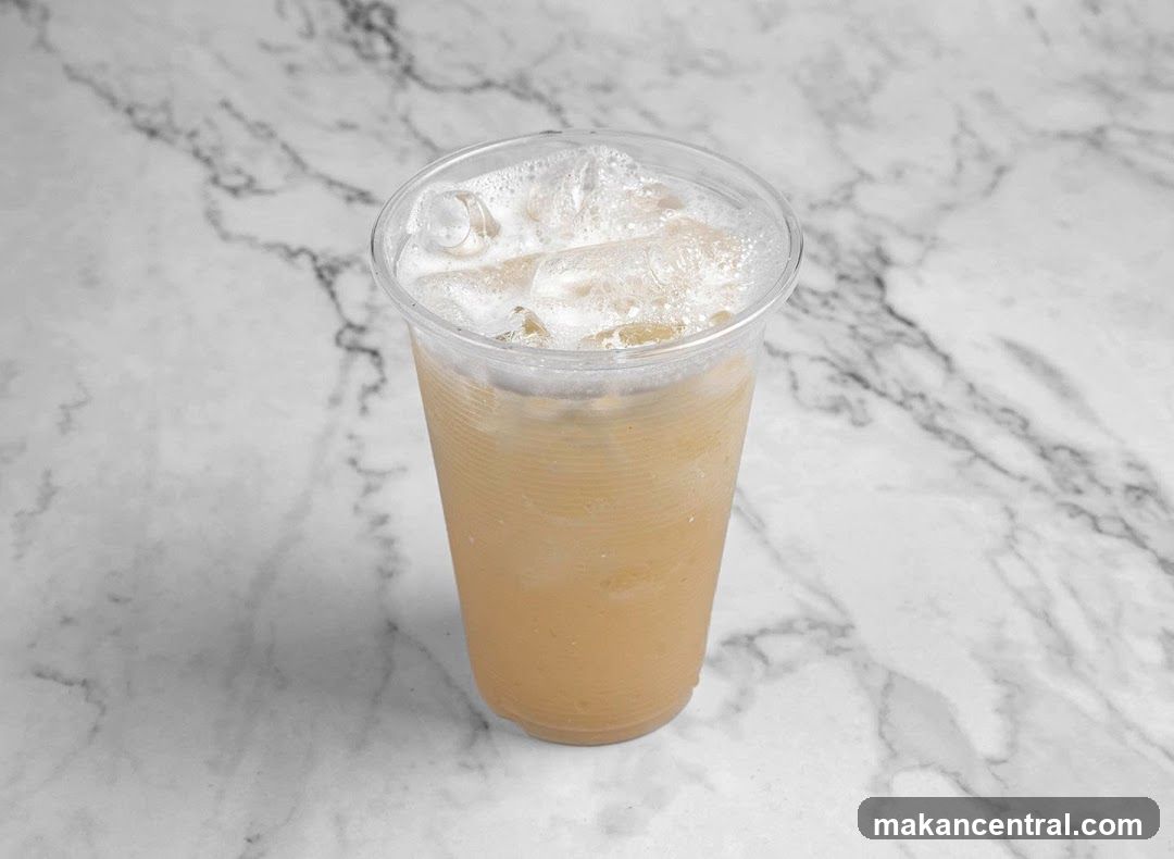 Iced beverage in plastic cup