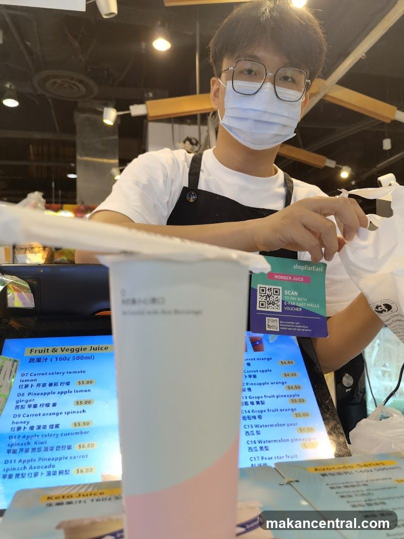 Staff at juice stand