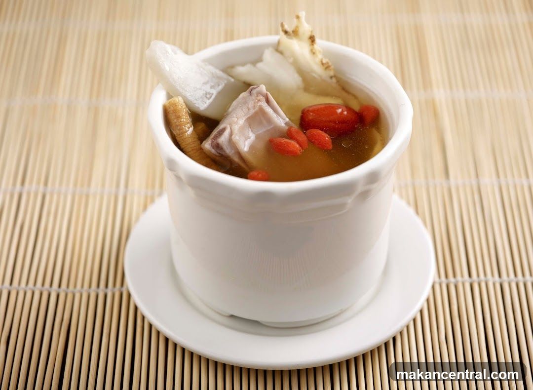 Soup in ceramic bowl