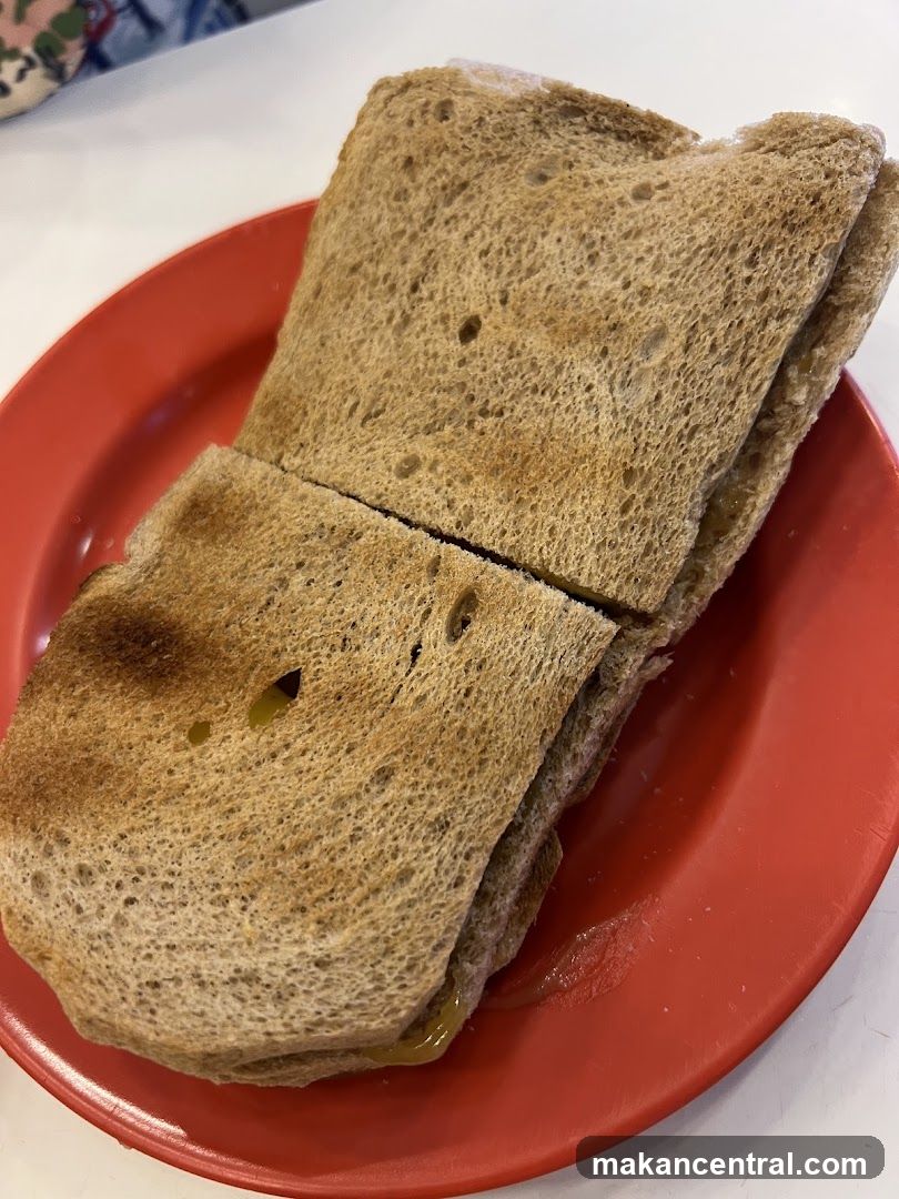 Toasted Bread on Red Plate