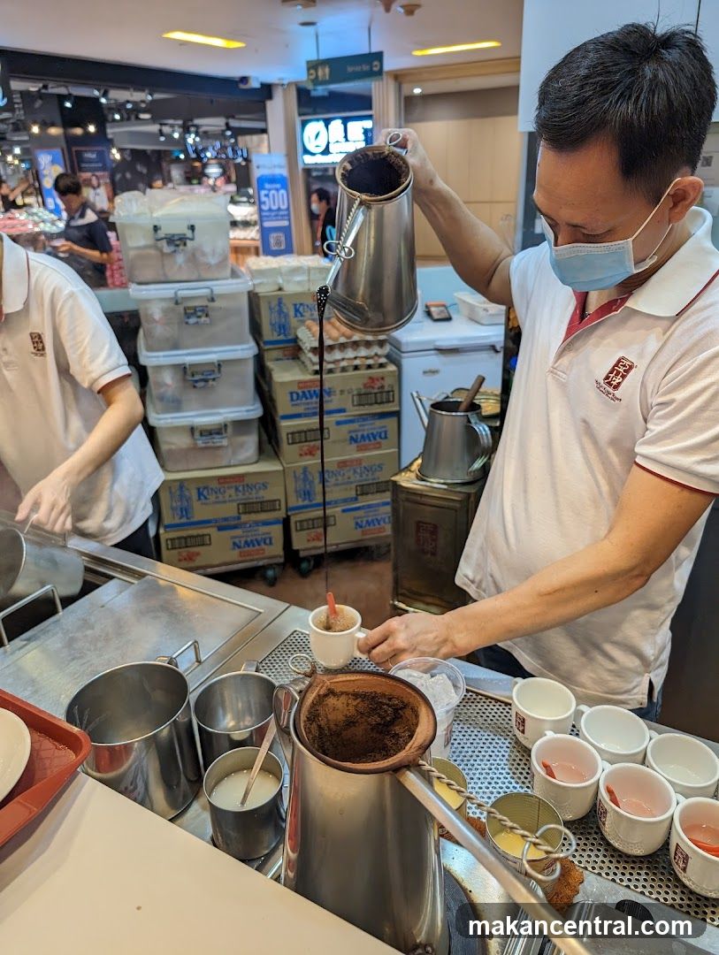 Coffee preparation in a food service area