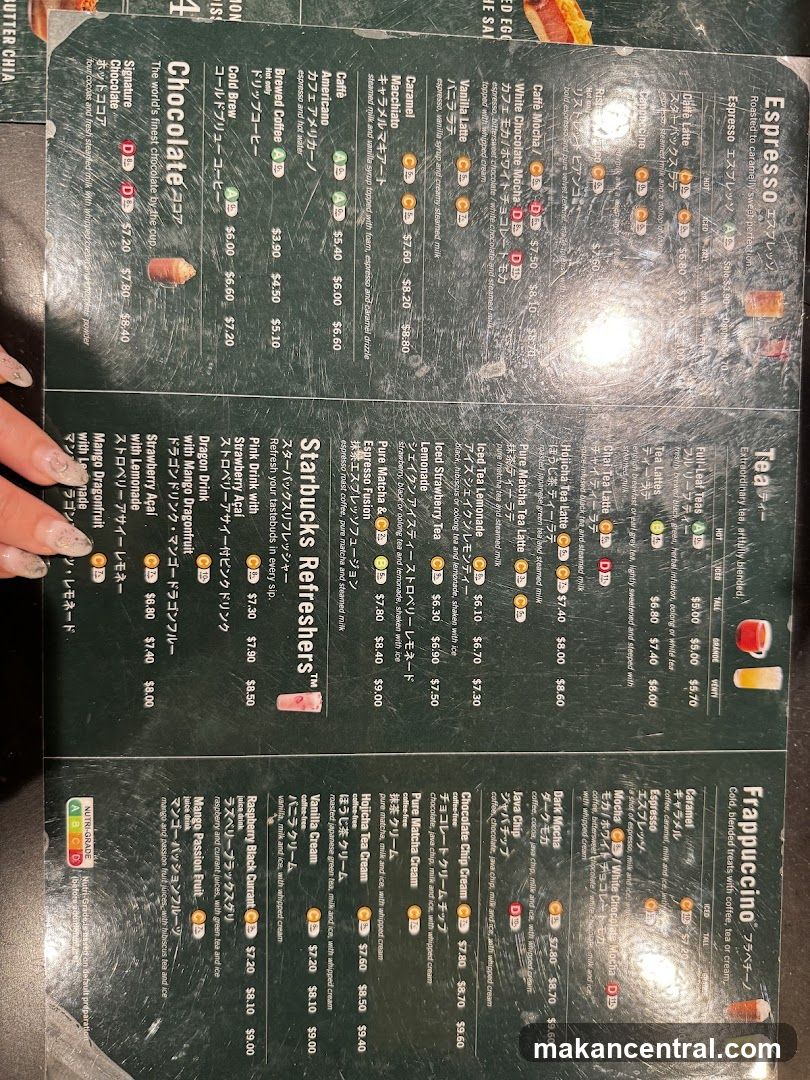 Starbucks Menu