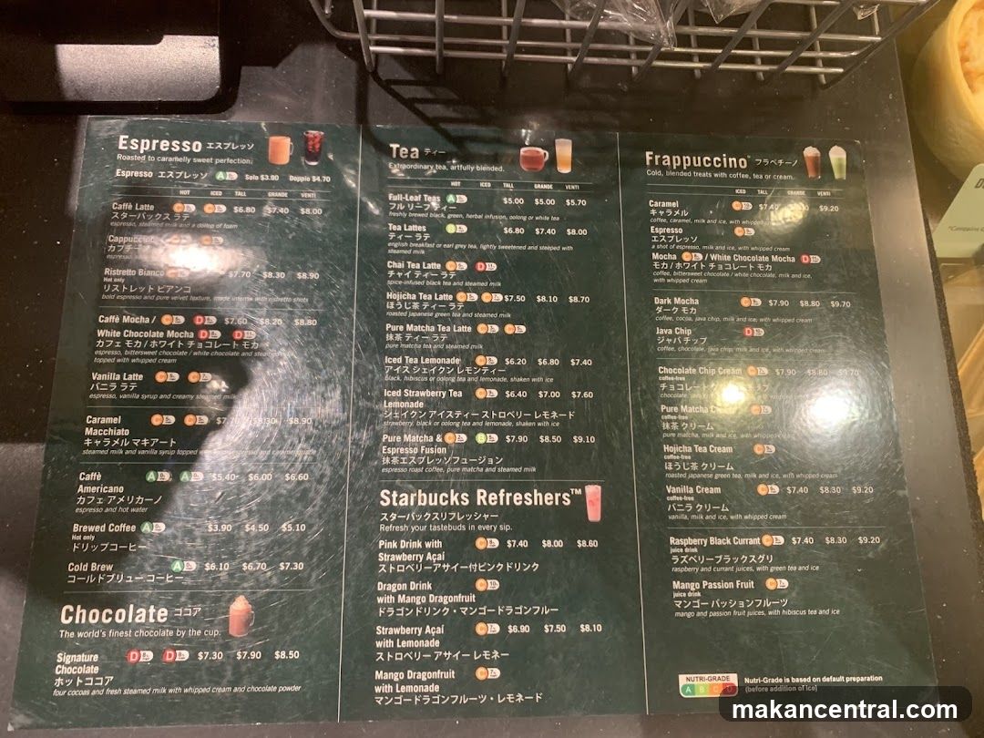Starbucks Menu