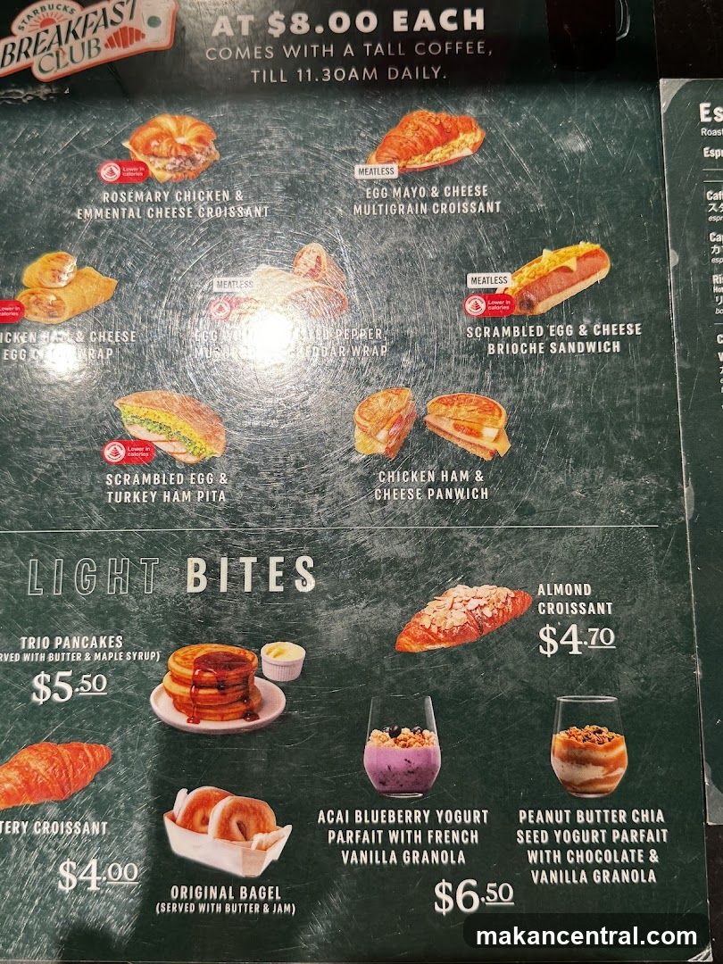 Starbucks Breakfast Club Menu