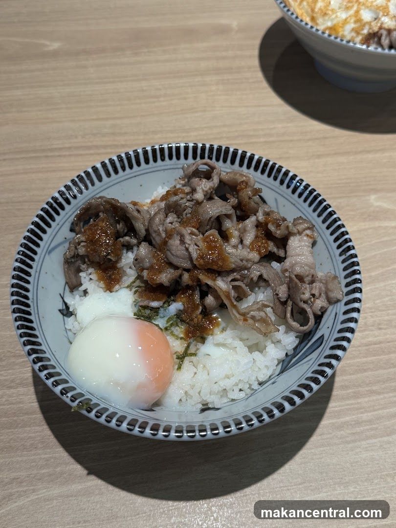 Rice bowl with meat and egg