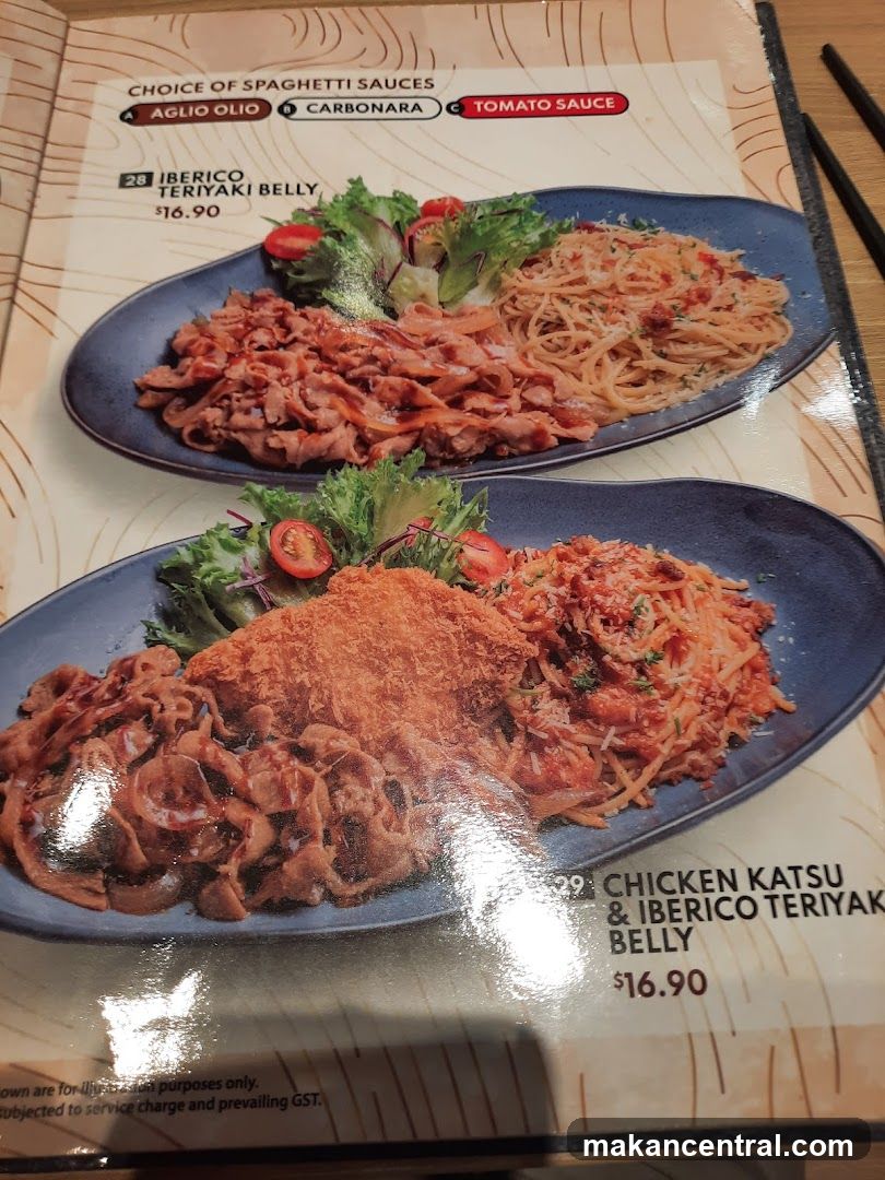 Spaghetti Dishes Menu Section