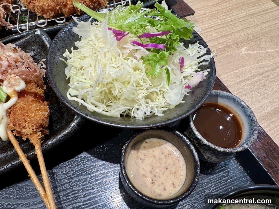 Food Plate with Salad and Sauces