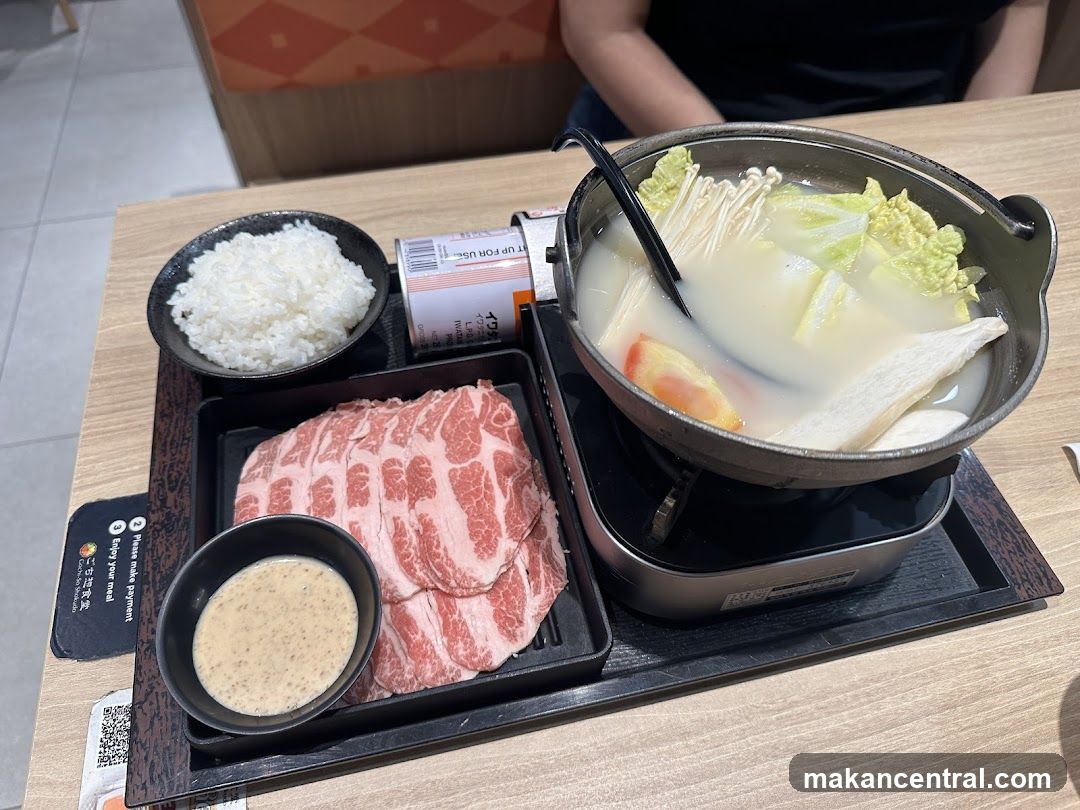 Hot pot meal served at restaurant