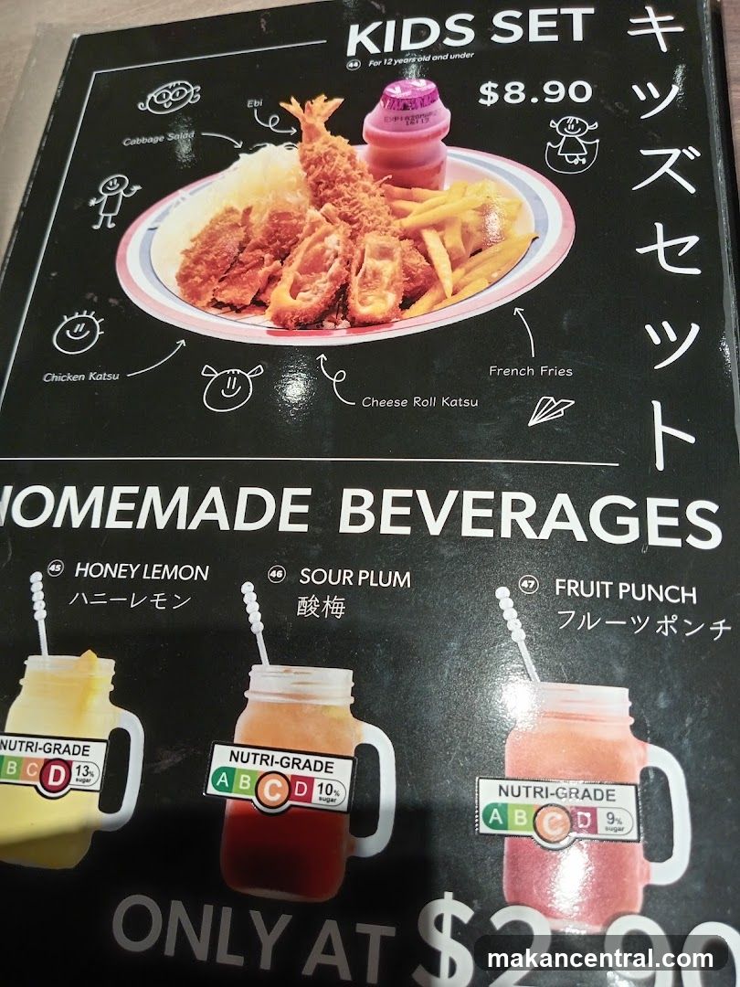 Kids Set and Homemade Beverages Menu