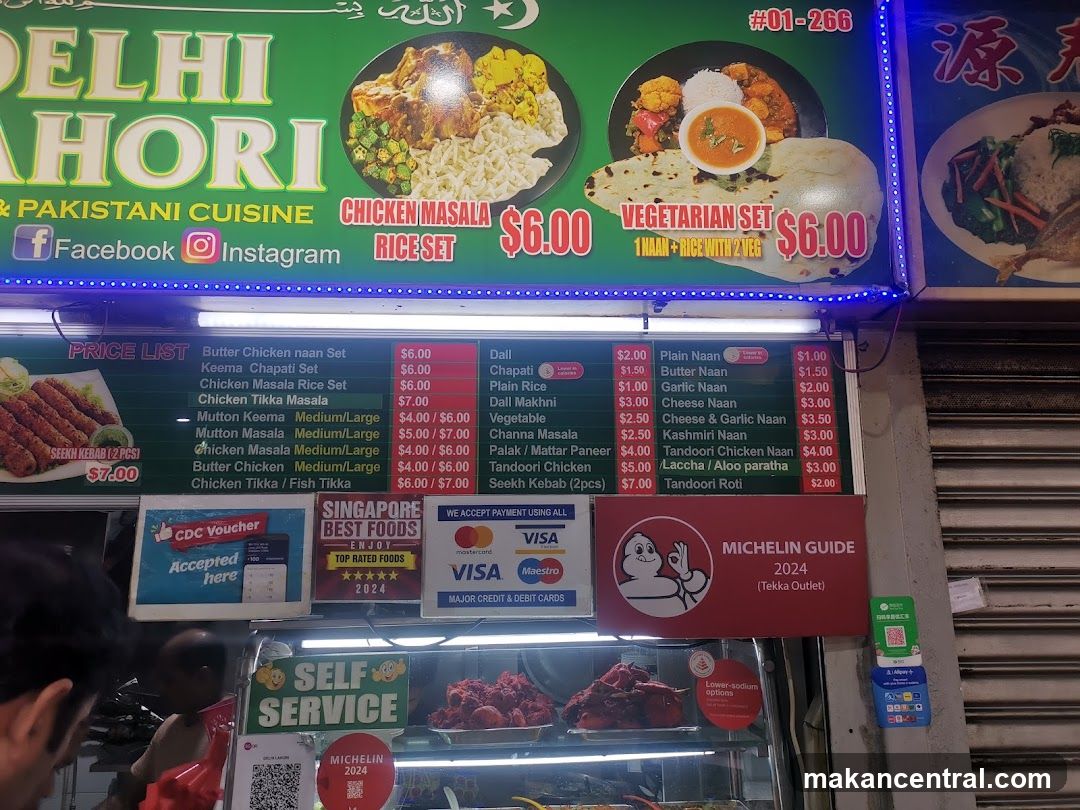 Delhi Kahori & Pakistani Cuisine Menu Board