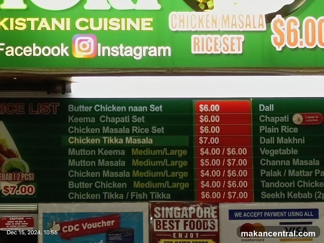 Pakistani Cuisine Menu Board
