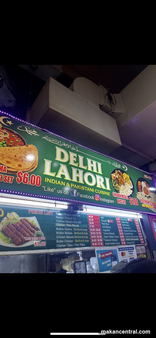 Delhi Lahori Indian & Pakistani Cuisine Menu Board