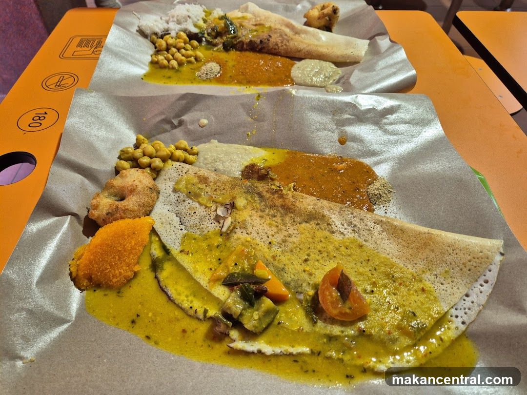 Food served on paper wrapper