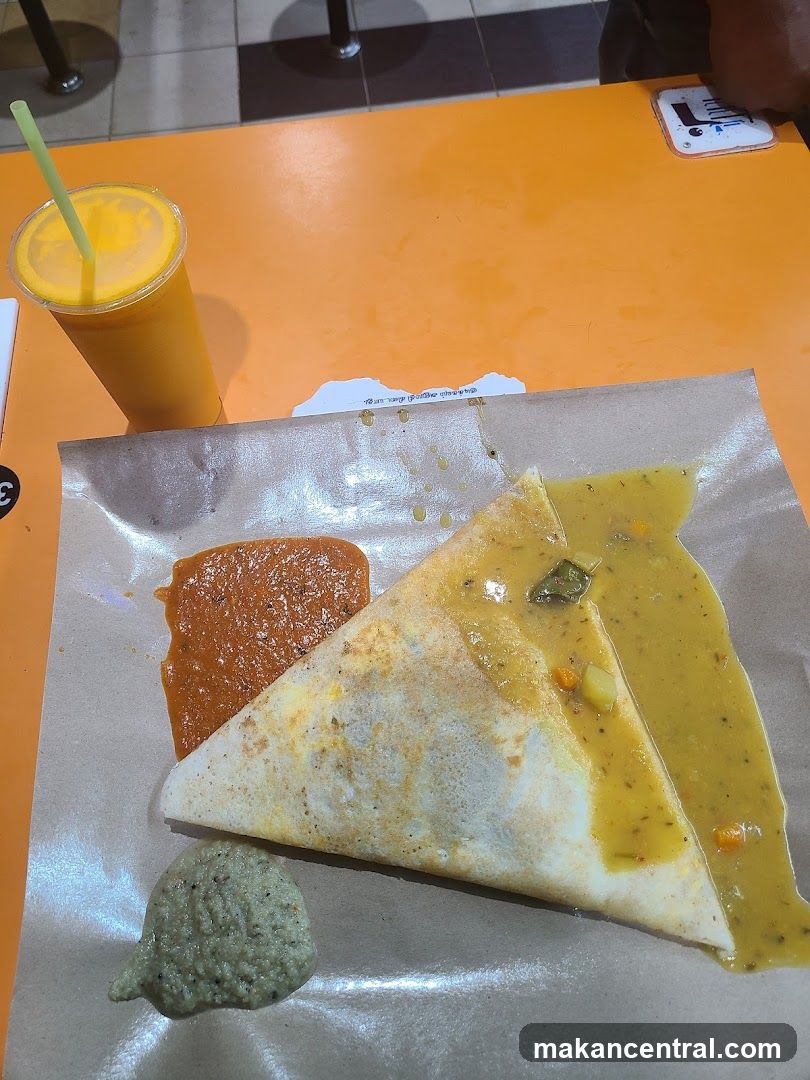 Food and drink on table