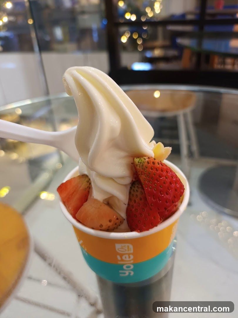Soft Serve Yogurt Cup with Strawberries