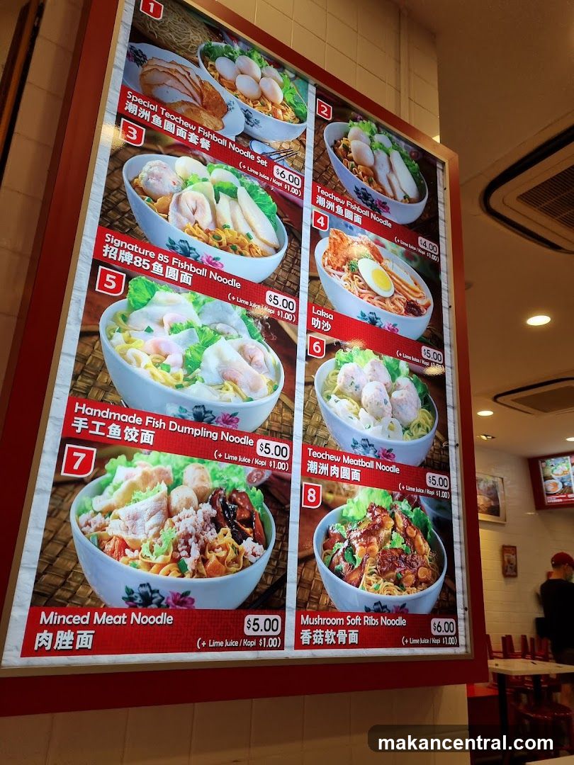 Teochew Noodle Menu Board