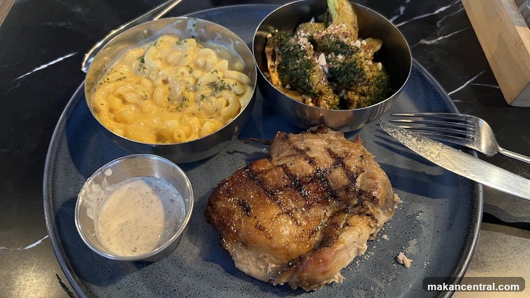 Food Plate on Dark Marble Table