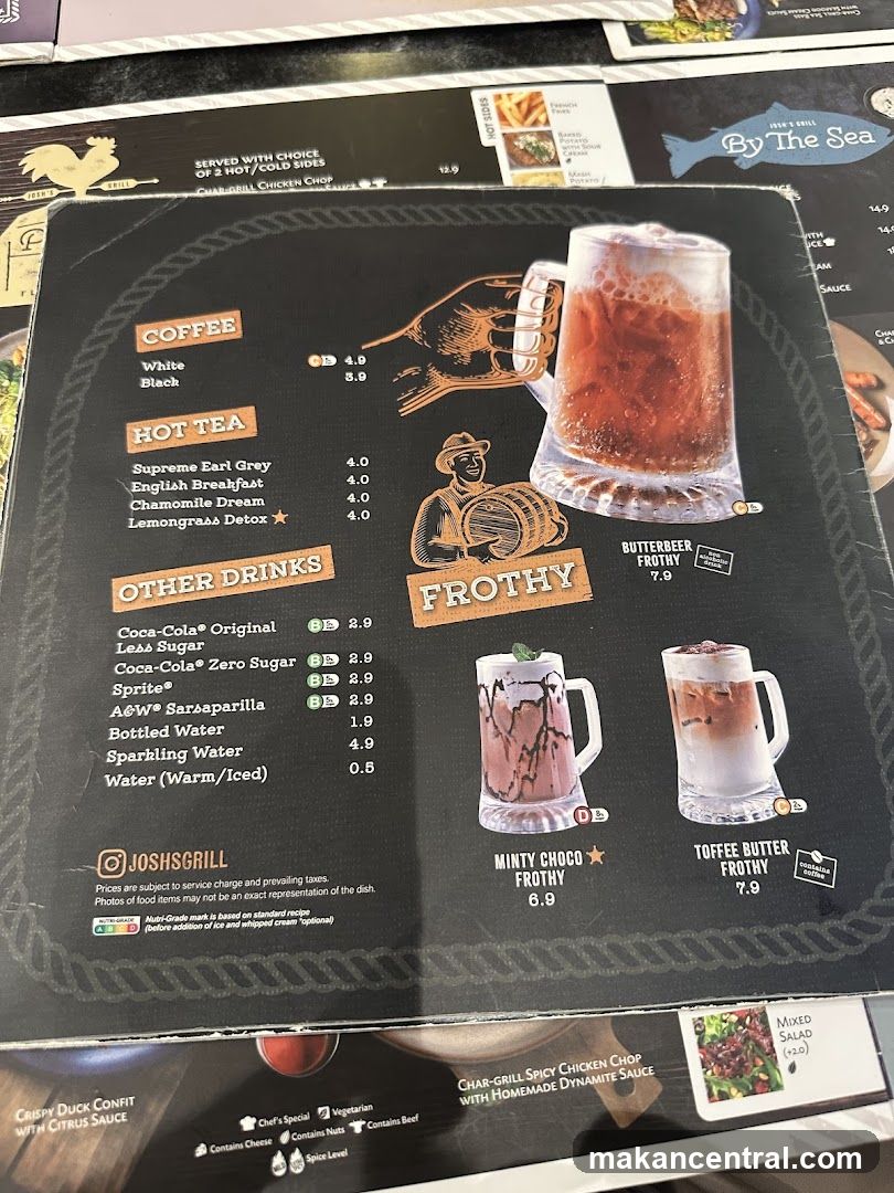 Josh's Grill Drink Menu