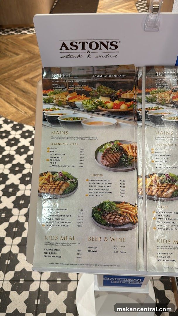 Aston's Steak & Salad Menu