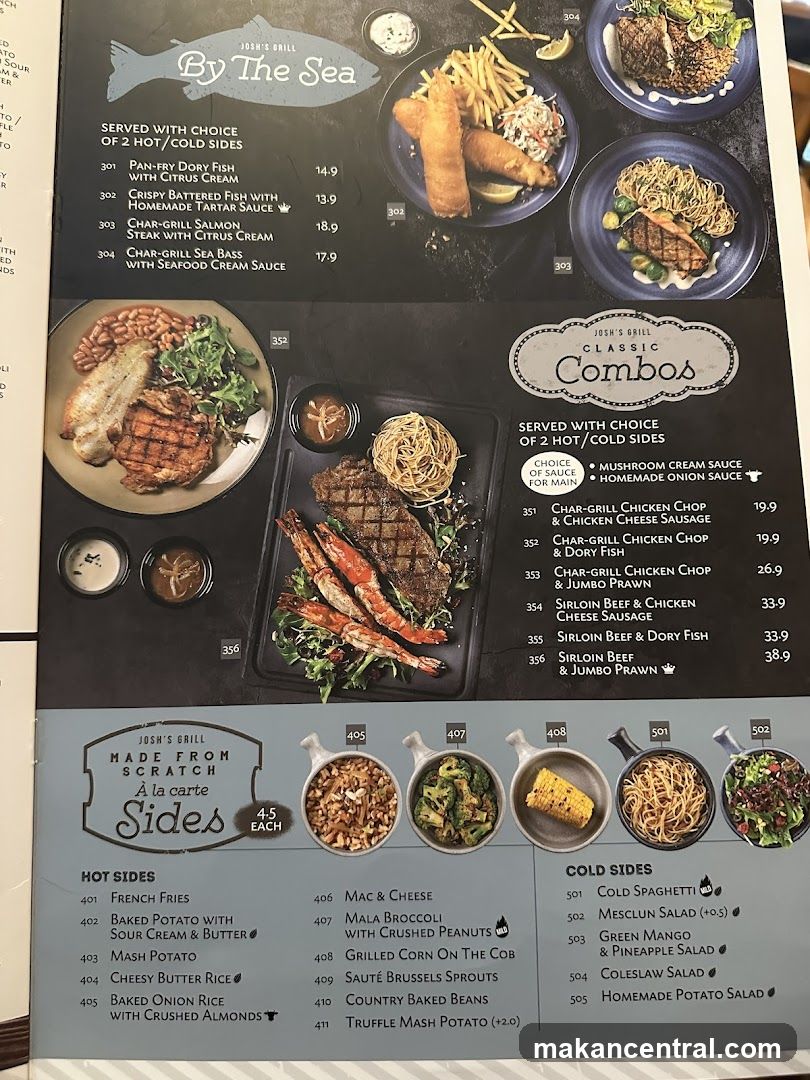 Josh's Grill Menu