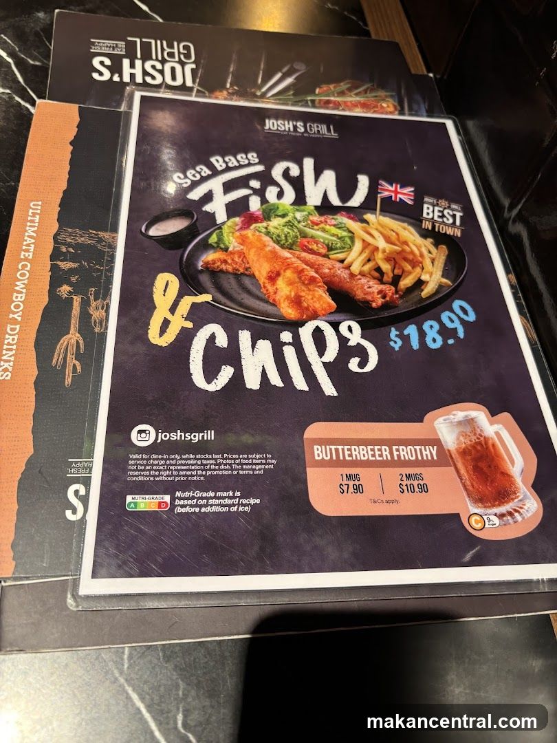 Josh's Grill Menu