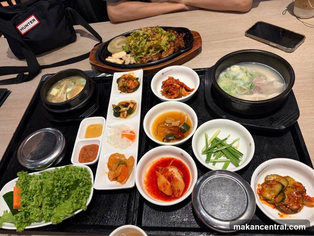 Korean meal set on table