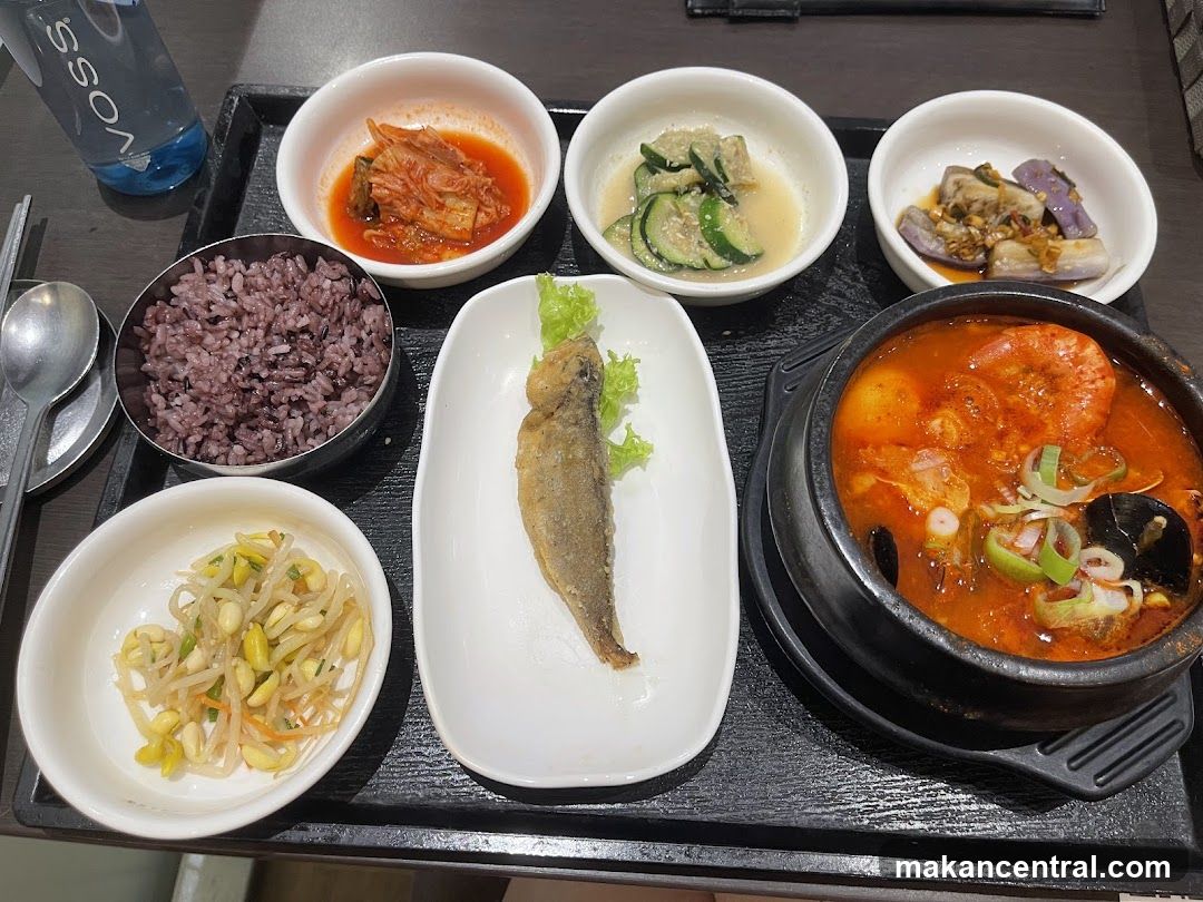Korean meal served on tray