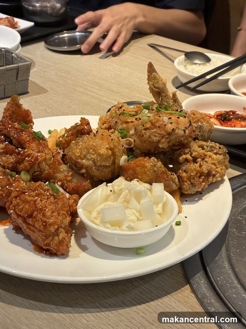 Dining Table with Korean Fried Chicken