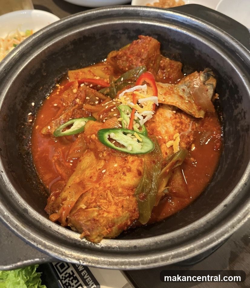 Korean-style fish stew in clay pot