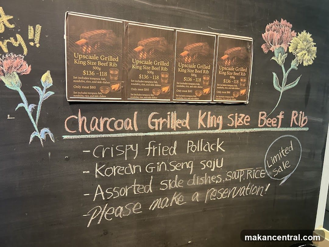 Charcoal Grilled King Size Beef Rib Menu