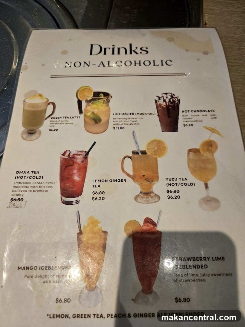 Non-Alcoholic Drinks Menu