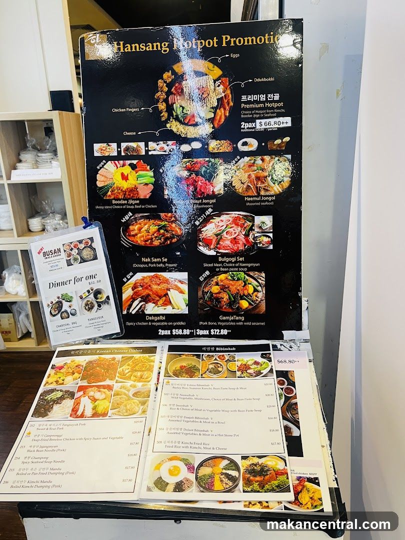 Restaurant Interior Menu Display