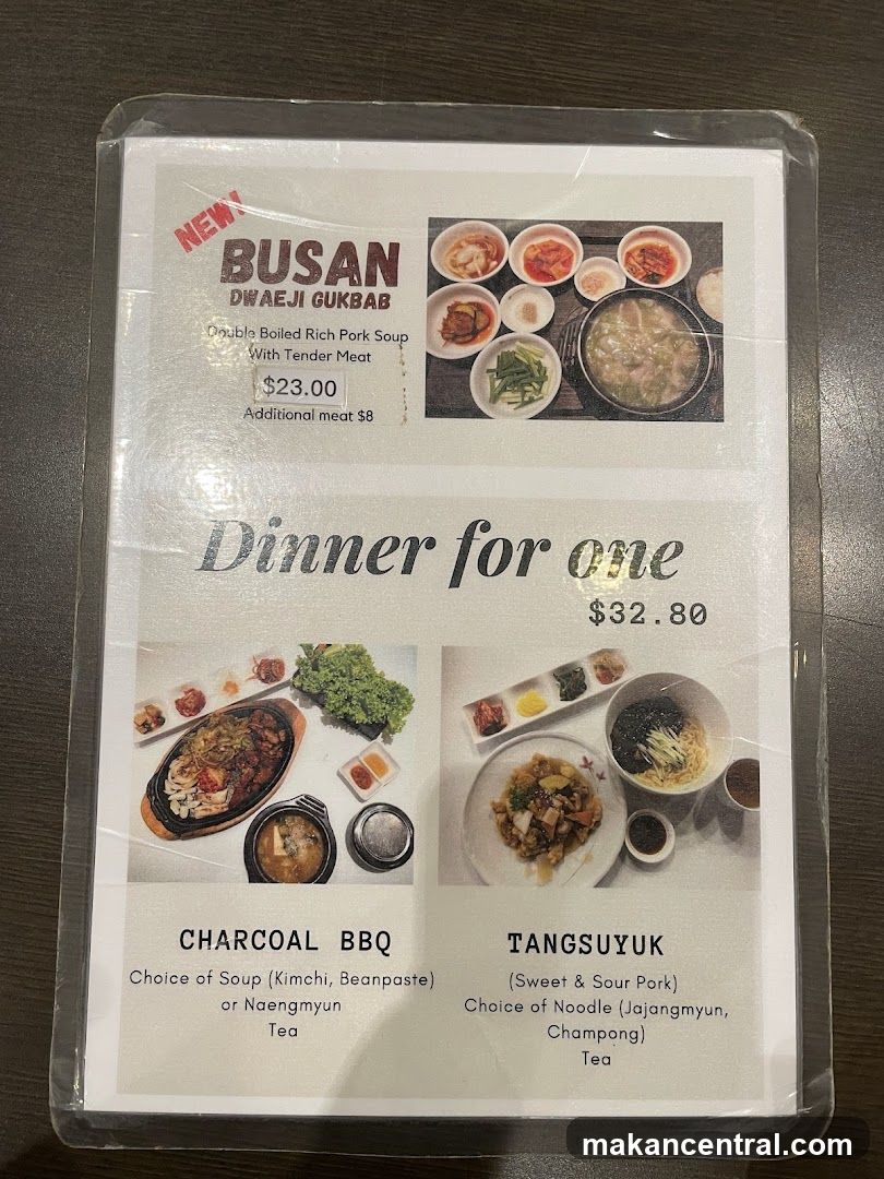 Busan Dwaeji Gukbab Menu