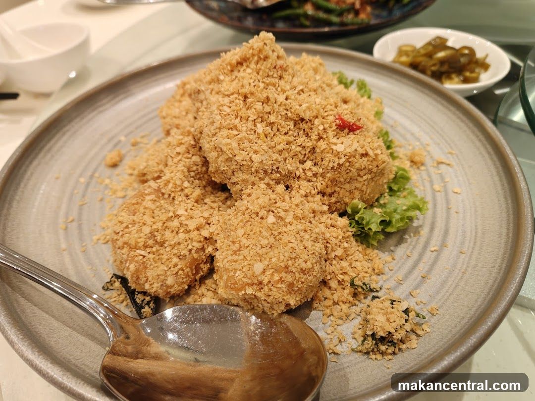 Dish served at dining table