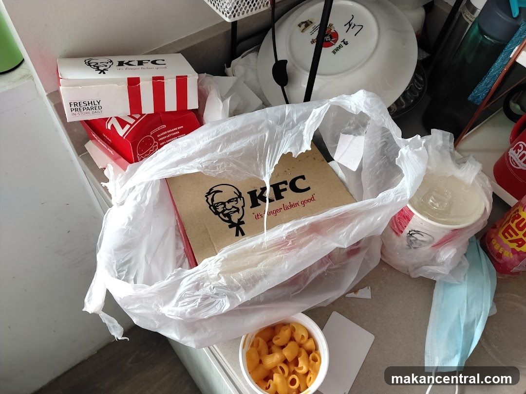 KFC leftovers and packaging