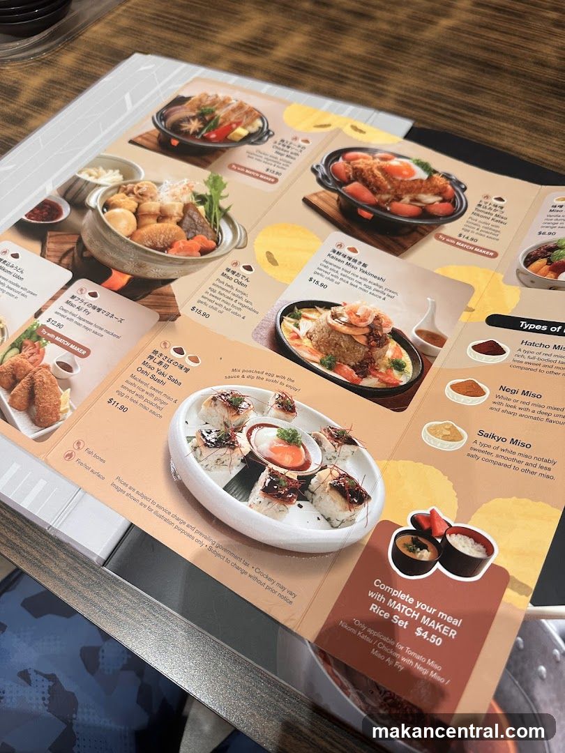 Japanese Miso Dish Menu