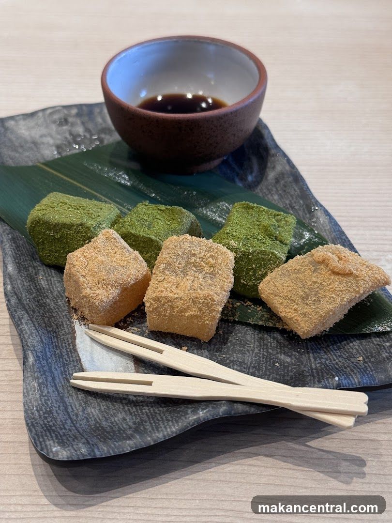 Dessert Plate with Matcha and Sweet Rice Cakes