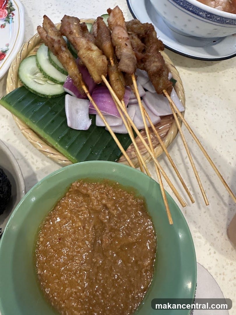 Sate with accompaniments
