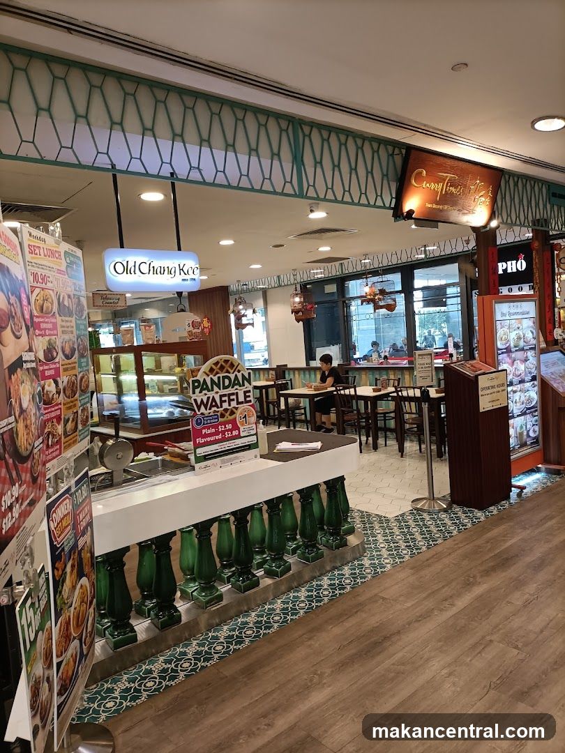 Food court interior with multiple eateries