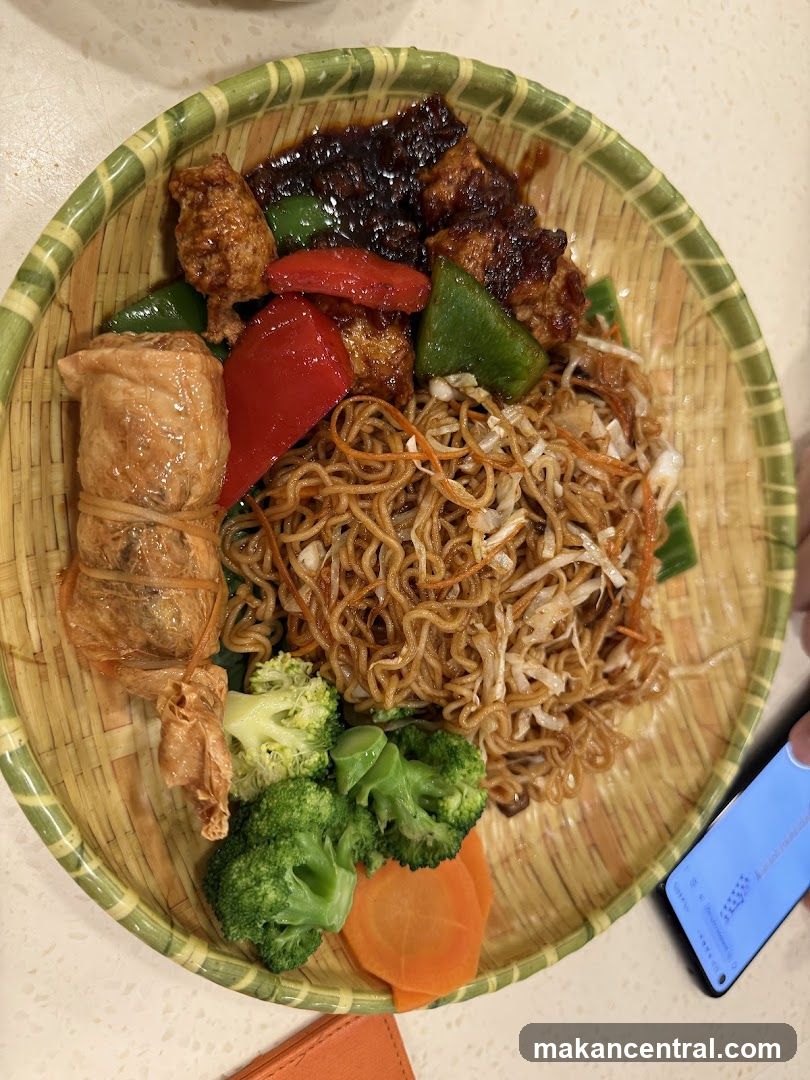 Food Plate on Bamboo Tray