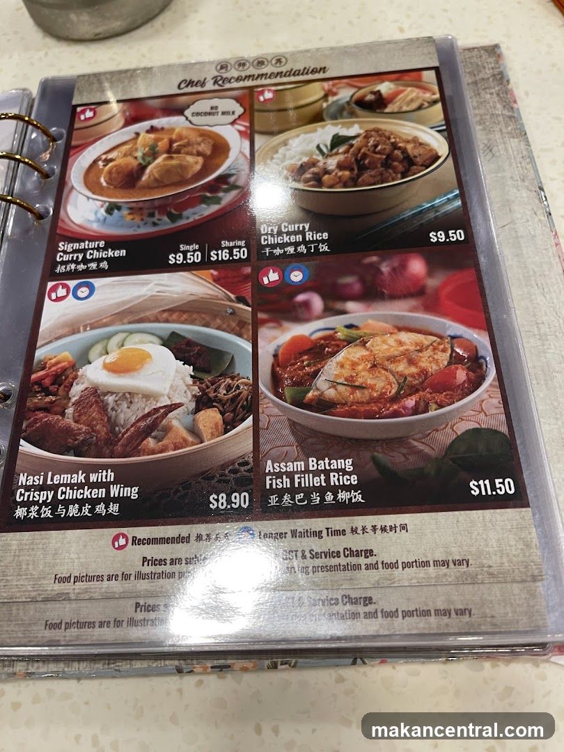 Chef Recommendation Menu