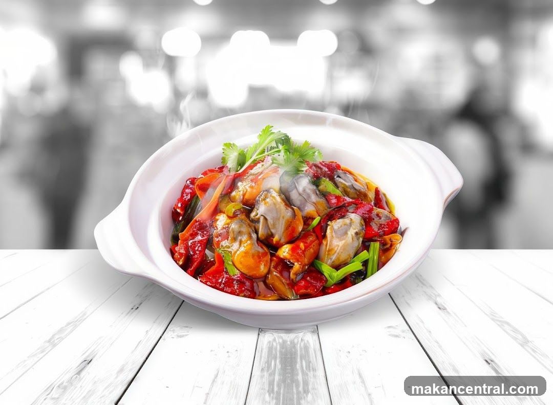 Hot Seafood Dish in White Bowl