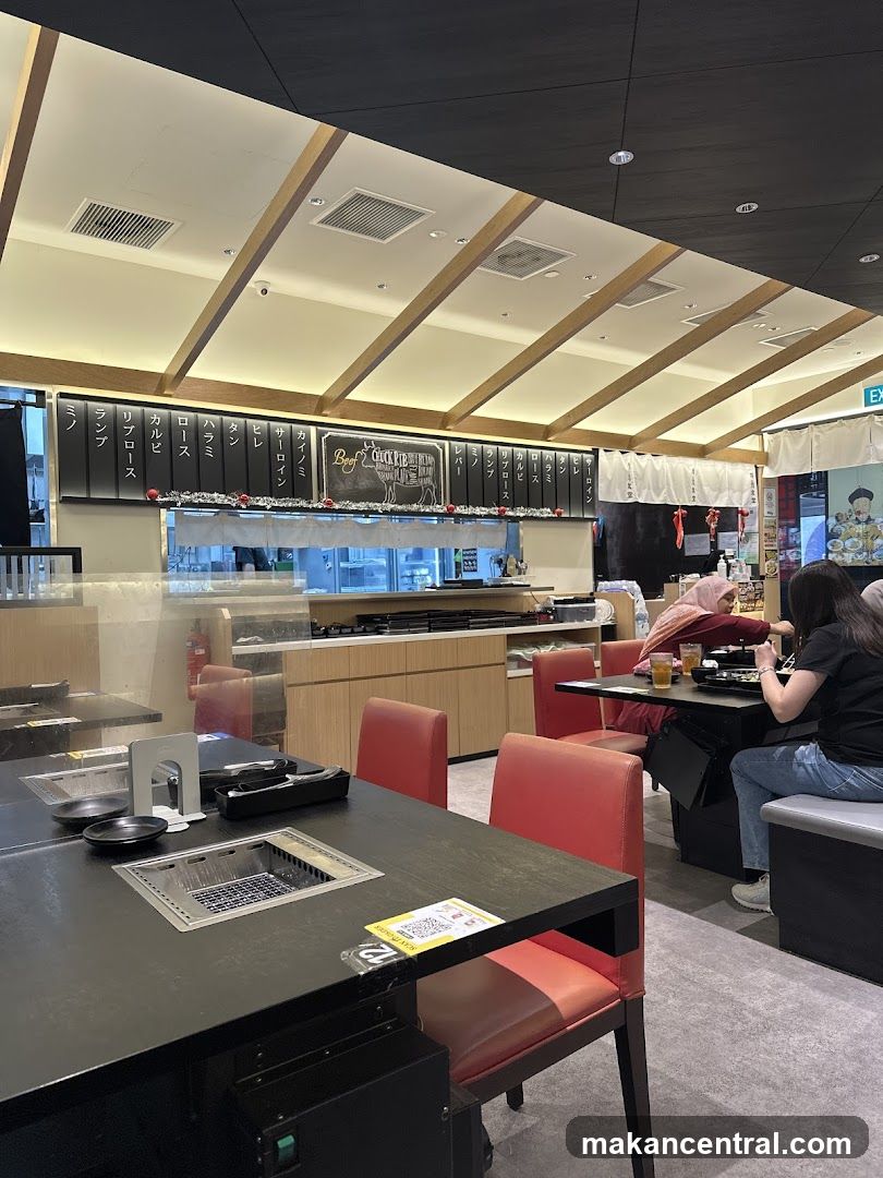 Restaurant Interior with Grill Tables