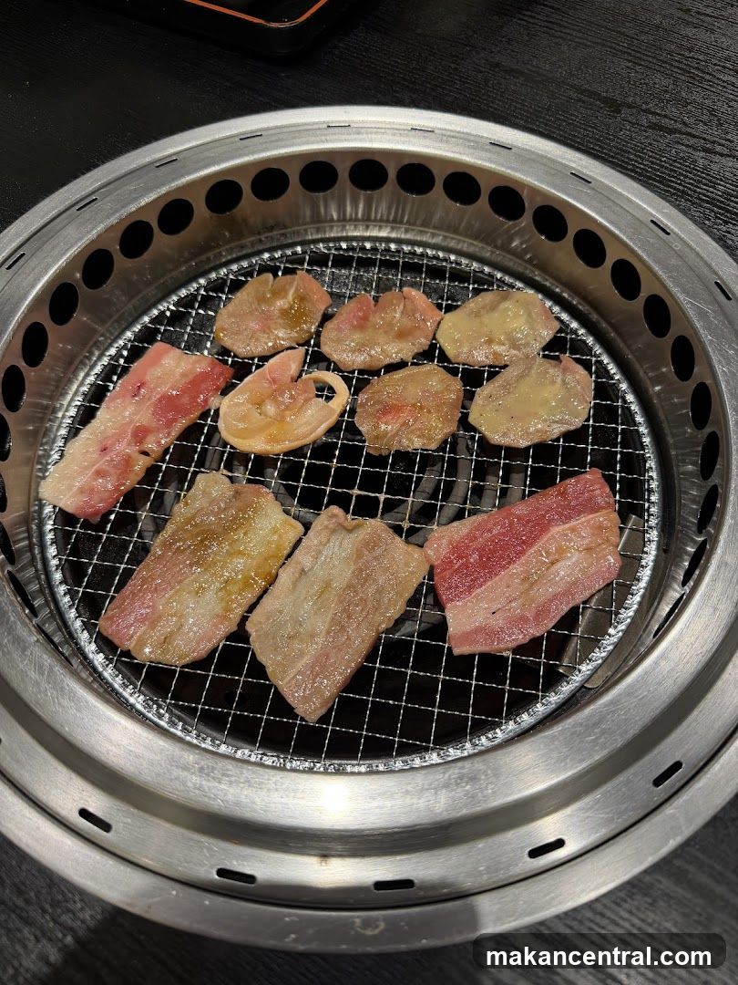 Grilled meat on barbecue grill