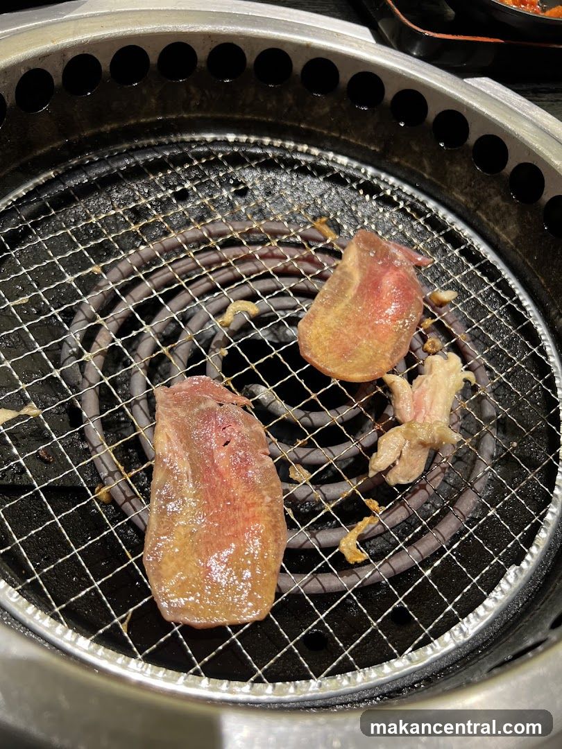 Grilled meat on barbecue grill
