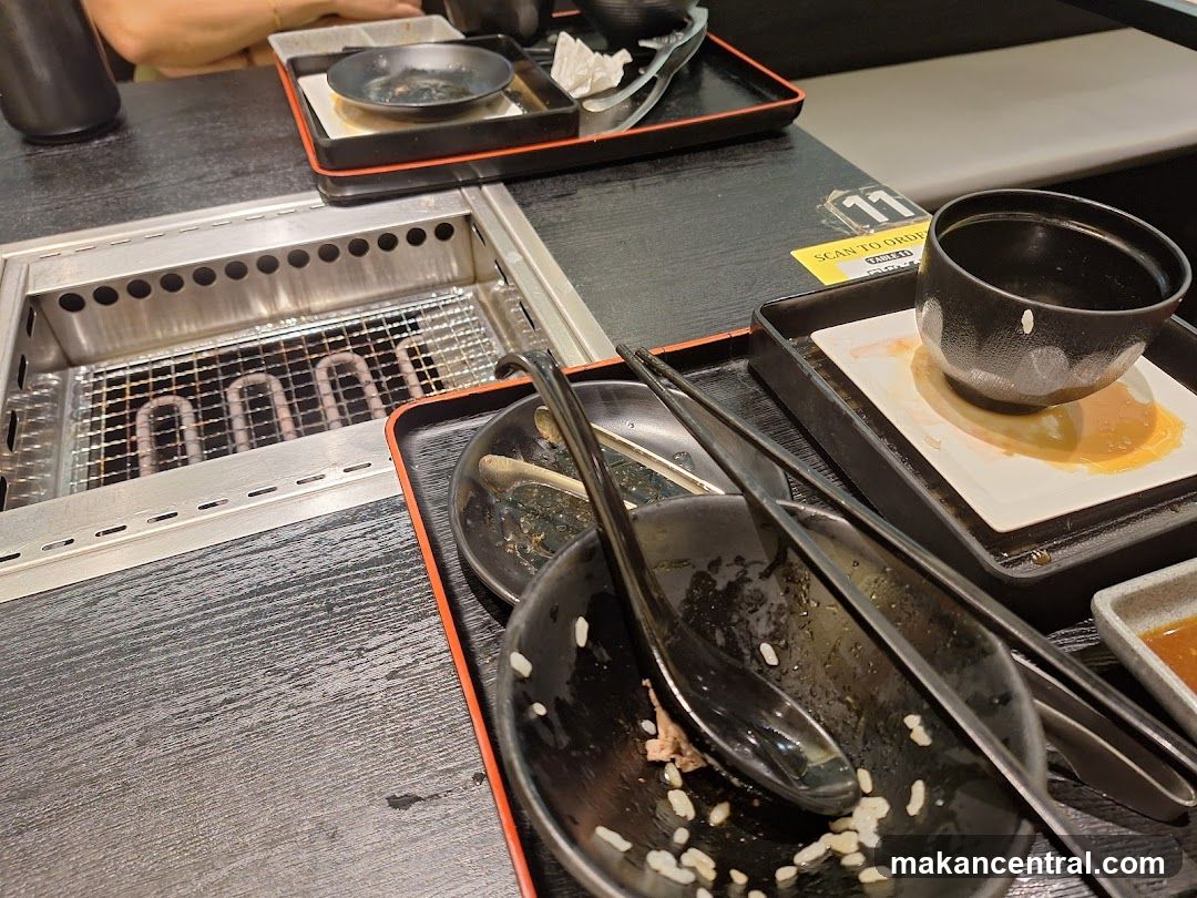 Tabletop at a Japanese BBQ restaurant