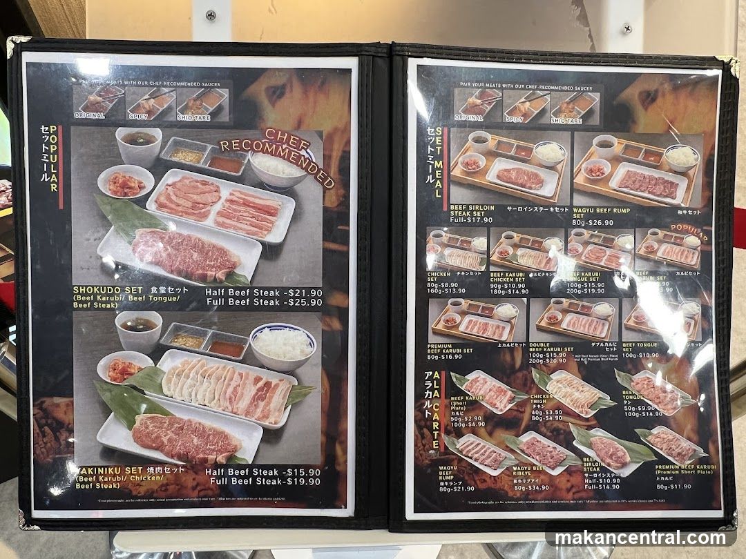 Grilled Meat Menu